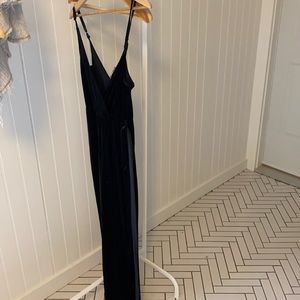Black velvet jumpsuit